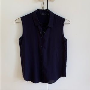 Collared Button Down Tank Top